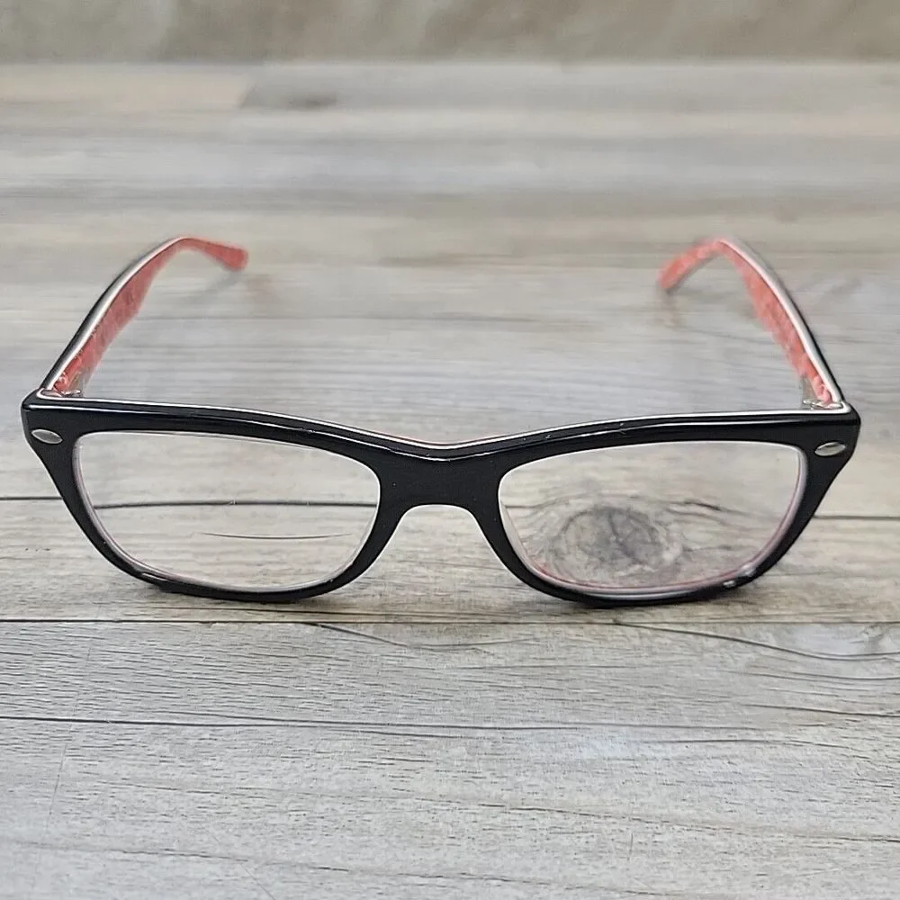 Ray-Ban RB5228 2479 Black/ Red White Logo‎ Eyeglasses FRAMES ONLY 50-17 140